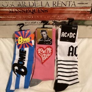 David Bowie, Elvis and AC/DC Socks Set